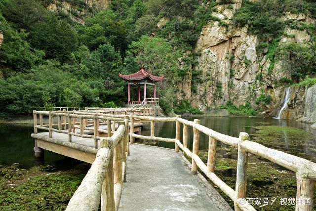 石家庄平山县黑山大峡谷景区,天然"世外桃源"